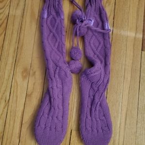VS PINK Mukluks Cable Knit Purple Booties